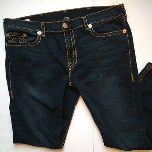 True Religion Rocco Relaxed Skinny Jeans Men's Size 44 X 32 Dark Denim